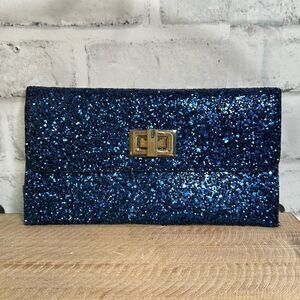 Estee Lauder Blue Sparkle Clutch Prom Cocktail Dance